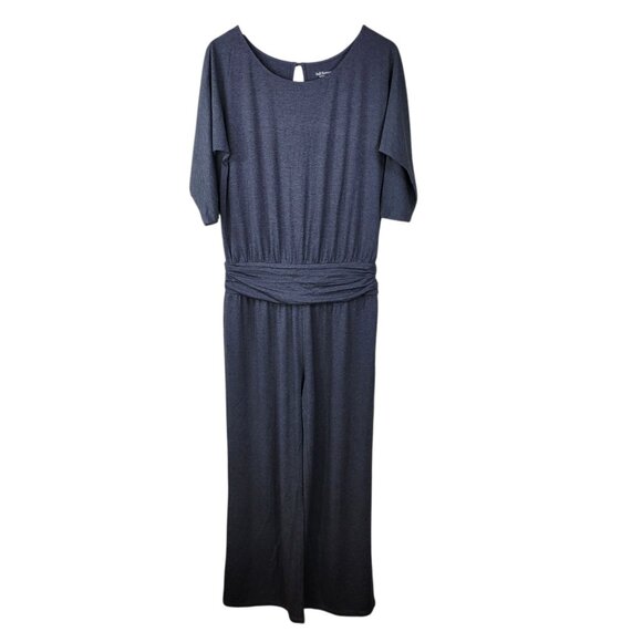 Soft Surroundings One-Piece Jumper Doze Medium Jumpsuit Dress Gray Wide Leg - Picture 6 of 8